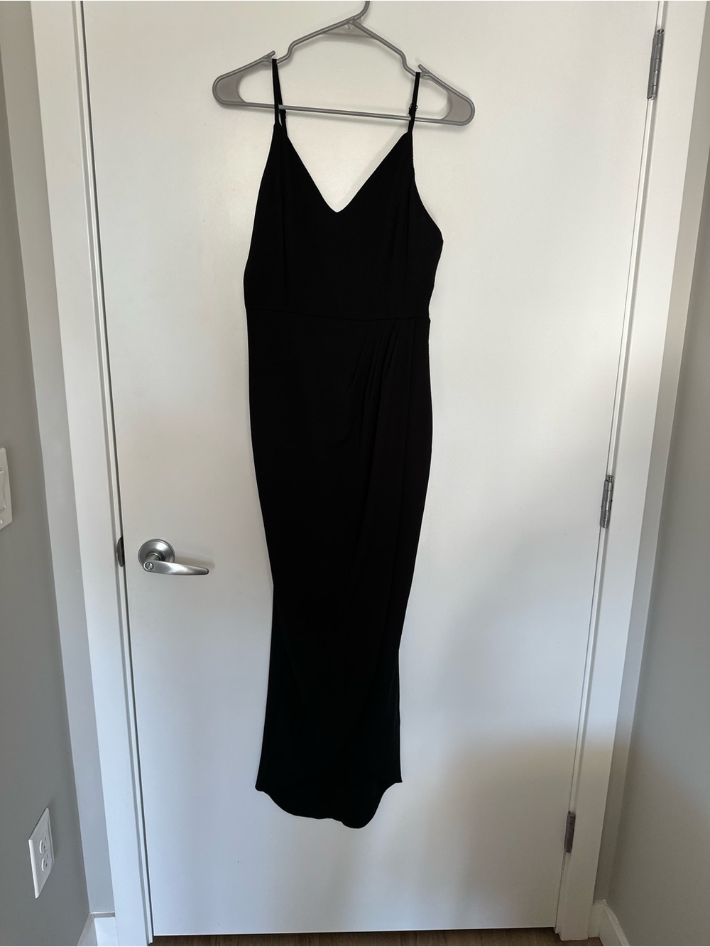 Showpo Black Maxi Slip Dress with Spaghetti Straps